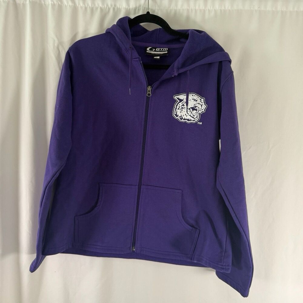 K State Wabash Collection Hoodie Women's Large Purple Full Zip GTM Drawstring